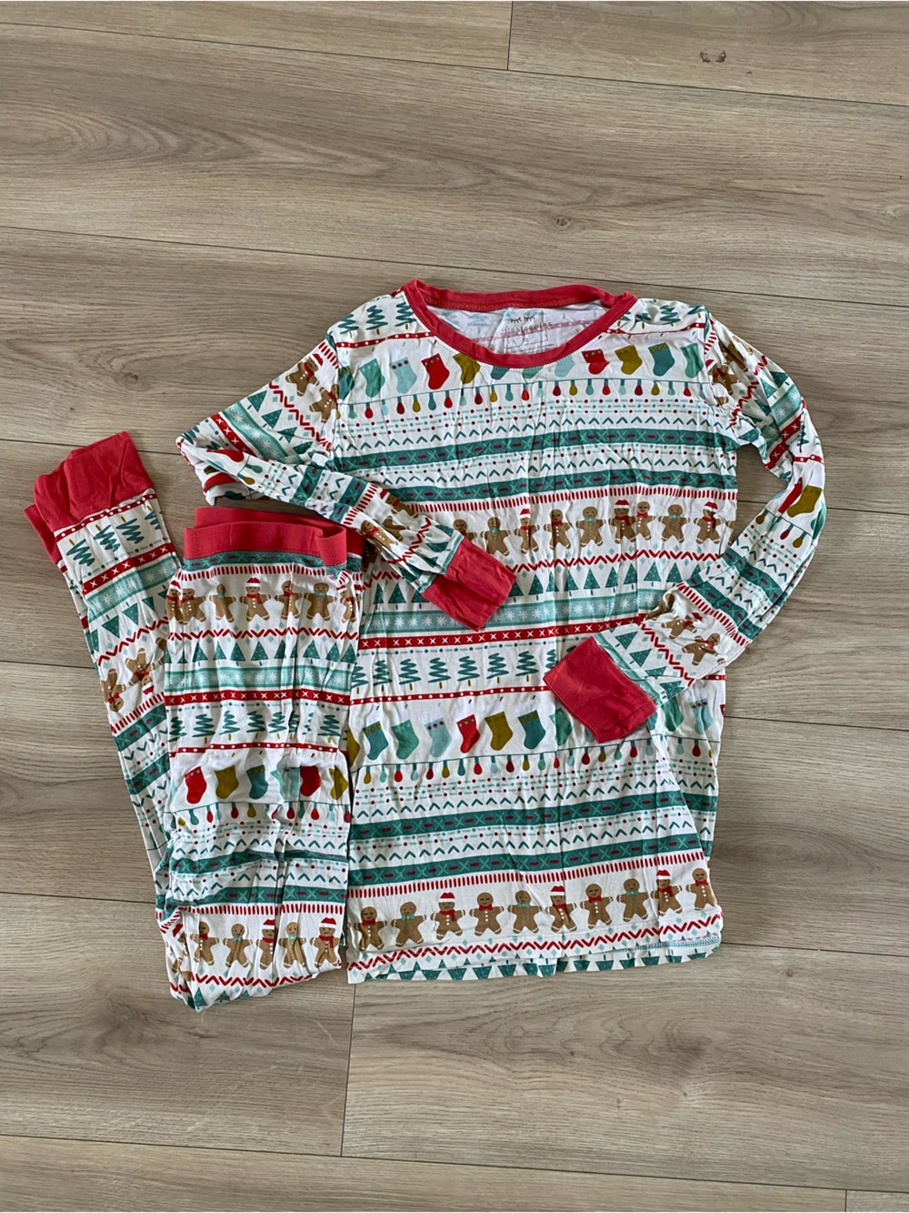 Little Sleepies 16 year Holiday Gingerbread & Stocking Pajama Set